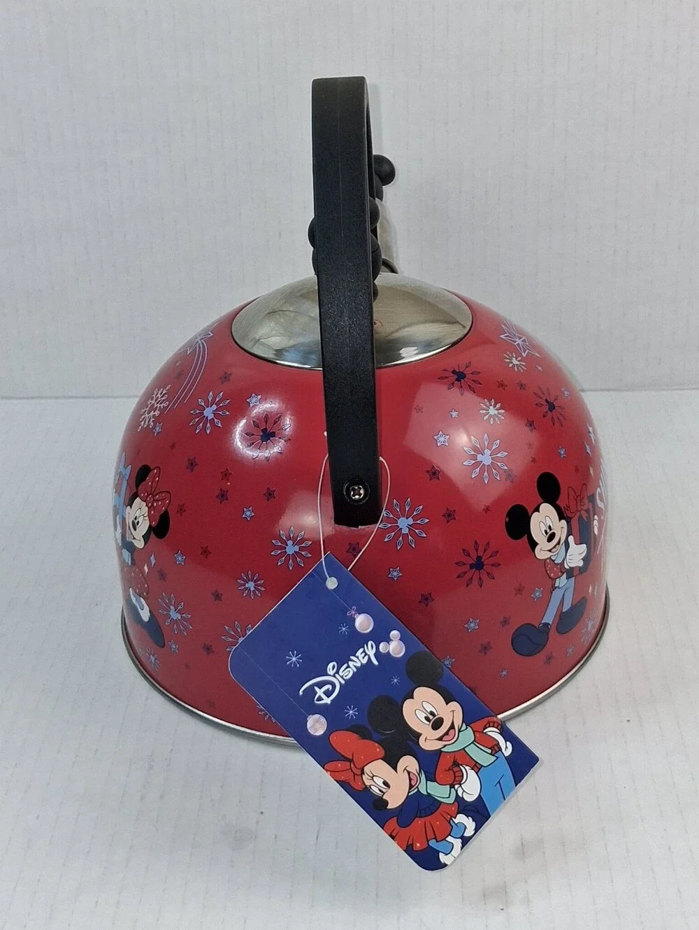 Disney Stainless Steel Red Mickey & Minnie Mouse Teapot Kettle 2.5 Liters